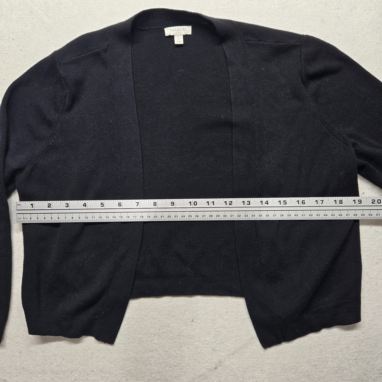 Talbots Solid Black Open Knit Cardigan Sweater To… - image 4