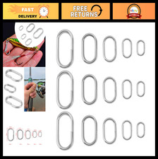 150PCS Oval Stainless Steel Split Rings - Fishing Tackle Connectors, 5 Sizes for