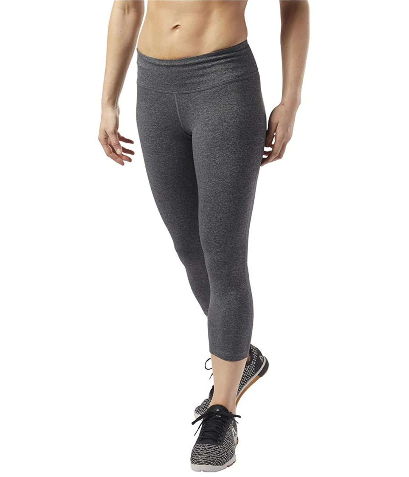 Reebok Pantaloni Sportivi Donna OS Lux 3 4 Stretti Elasticizzati a Compressione Grigio Small