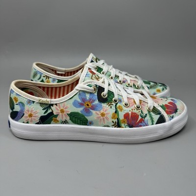 Keds x Rifle Paper Co. Kickstart Dovecote Mint Floral Sneakers WF66073 Size 9