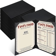 Leather Menu Covers Holders 8.5 x 11in, Double View Waterproof - 10pcs