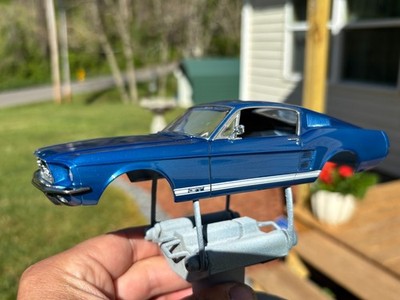 Painted 1:25 scale slot car body, AMT 67 Ford Mustang GT Fastback
