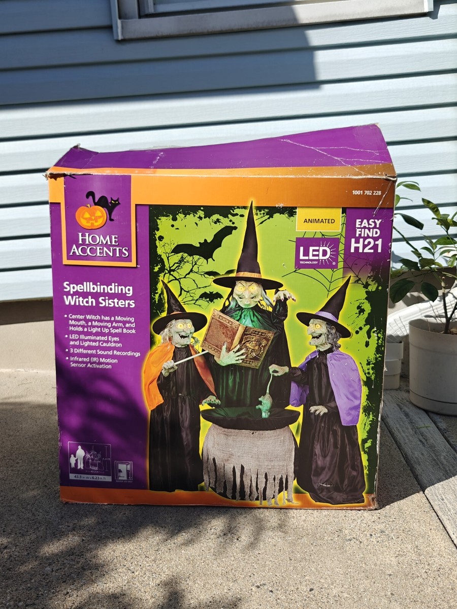 Home Accents 5ft Witches Bewitching Cauldron Sisters Halloween