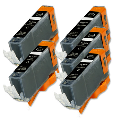 5 PK BLACK ink Cartridge w/ chip fits Canon CLI-221 iP4600 iP4700 MP560 MP620