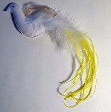 Suspension Décoration Noël Oiseau du Paradis Feutrine Blanche Plume Fait Main 
