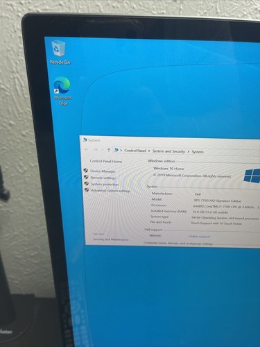 Dell XPS 27 7760 27'' UHD AIO i7-7700 16 GB RAM 2TB HDD Windows 10 - Picture 2 of 19
