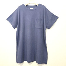 New NWT Nordstrom Madewell Blue Gray Ribbed Knit T-Shirt Midi Dress XXL 18 16W