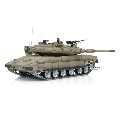 Henglong 1:16 7.0 Metal Tracks Wheels RTR Merkava RC Tank 3958-1 360° Rotation - Picture 15 of 24