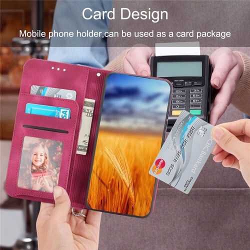 Leather Crossbody Flower Wallet Phone Case For Samsung S25 S24 S23 S22 S21 S20FE - Picture 60 of 75