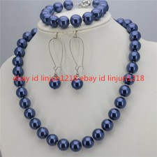 New 8/10/12mm South Sea Shell Pearl Beads Chokers Necklace Bracelet Jewelry Set