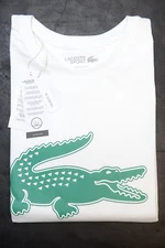 Lacoste Sport TH6227 Men Ultra Dry White Cotton T-Shirt Big & Tall 3XLB EU 10R