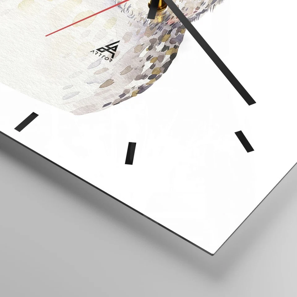 Horloge murale en verre 30x30cm Chouette Chouette Hulotte Graphiques Wall Clock - Photo 4/4