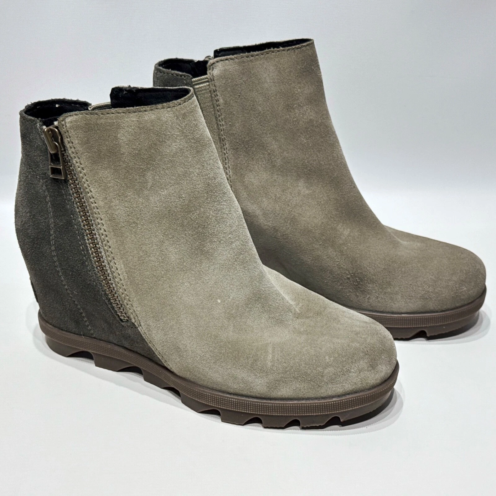 sorel joan of arctic wedge zipper ankle boots