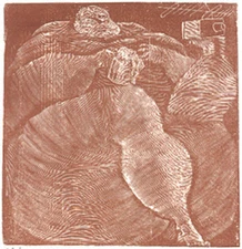 Wood engraving original IN THE LAND OF PLENTY DIRECTS ENTERTAINMENT - Robert Schanzenbacher