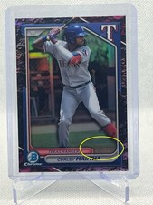 2024 Bowman Chrome Curley Martha Fuschia Lunar /199 Texas Rangers
