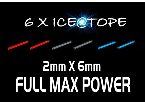 ICEATOPE 6 X ICE R W B Isotopes Isotope Betalights 2MM X 6MM FULL MAX POWER CARP