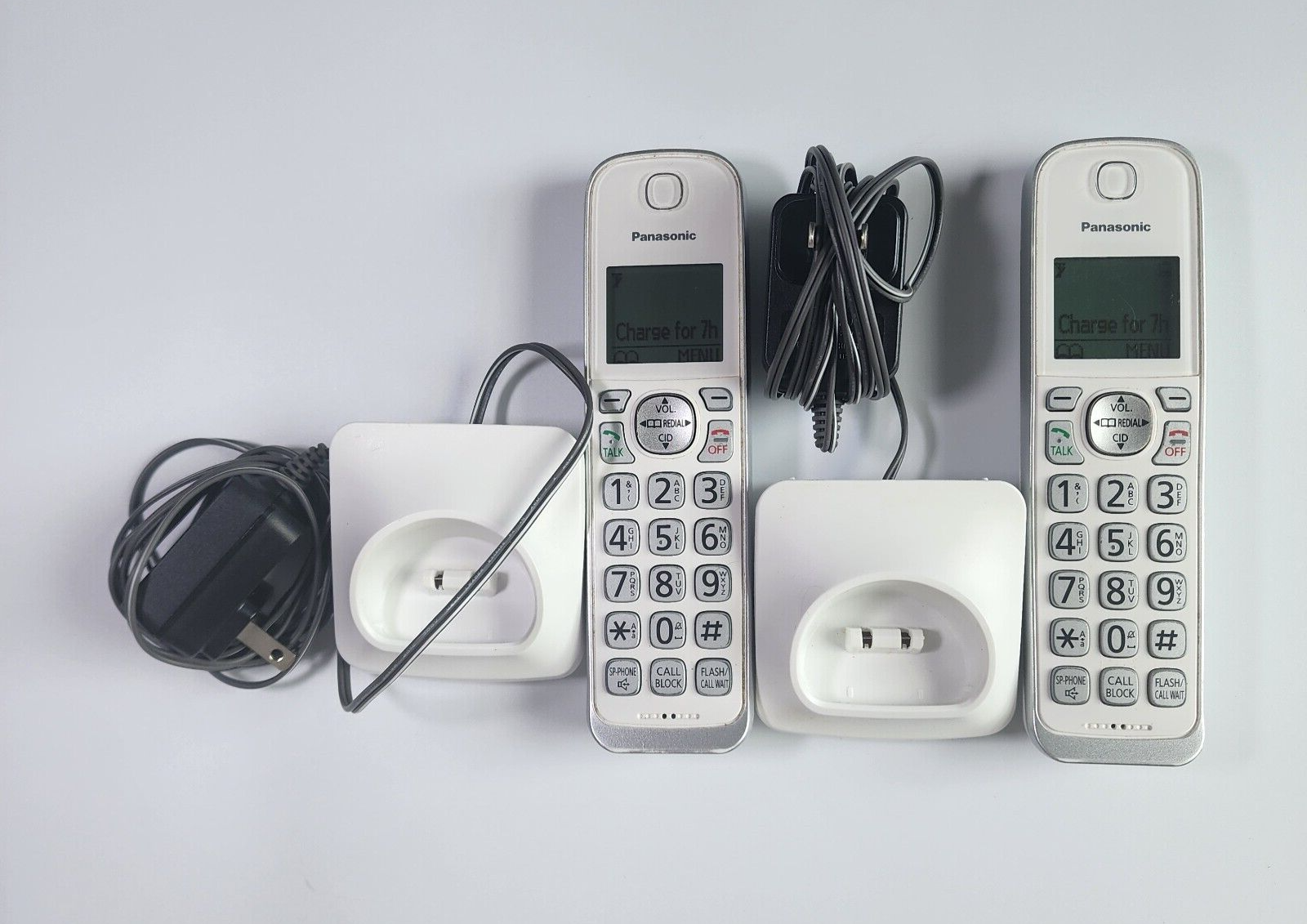 Replacement Panasonic KX-TGDA50 W Lot of 2 Cordless Phone Handsets With Bases