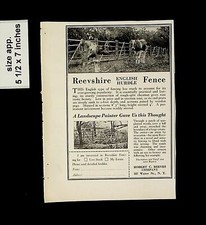 1925 Reevshire English Hurdle Fence Cattle Vintage Print ad 015065