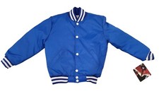 Holloway Youth Small Snap up Button Windbreaker Blue Sports Jacket Lined NEW