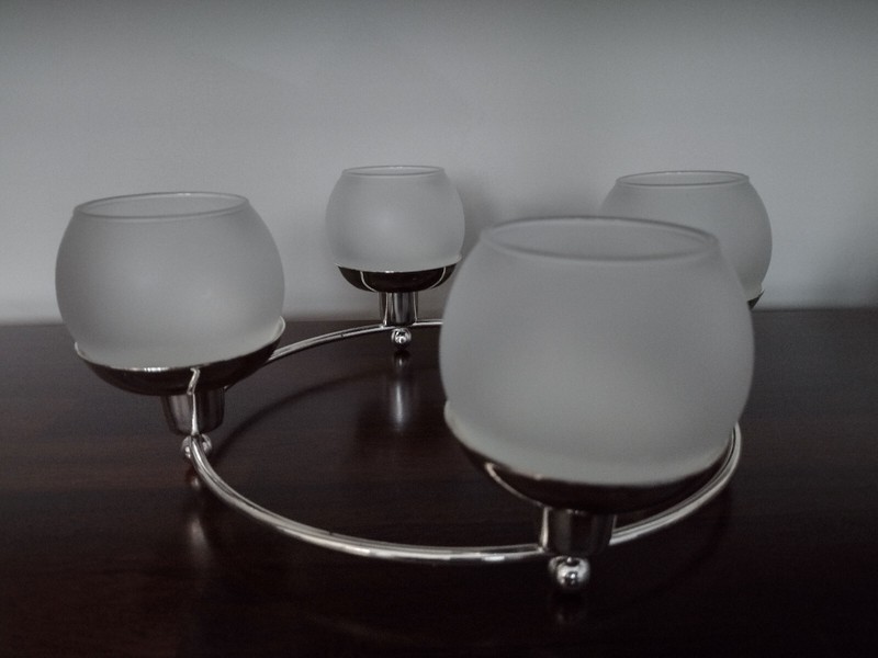 PartyLite Silver Round Tealight Candle Holder (Used-Complete)