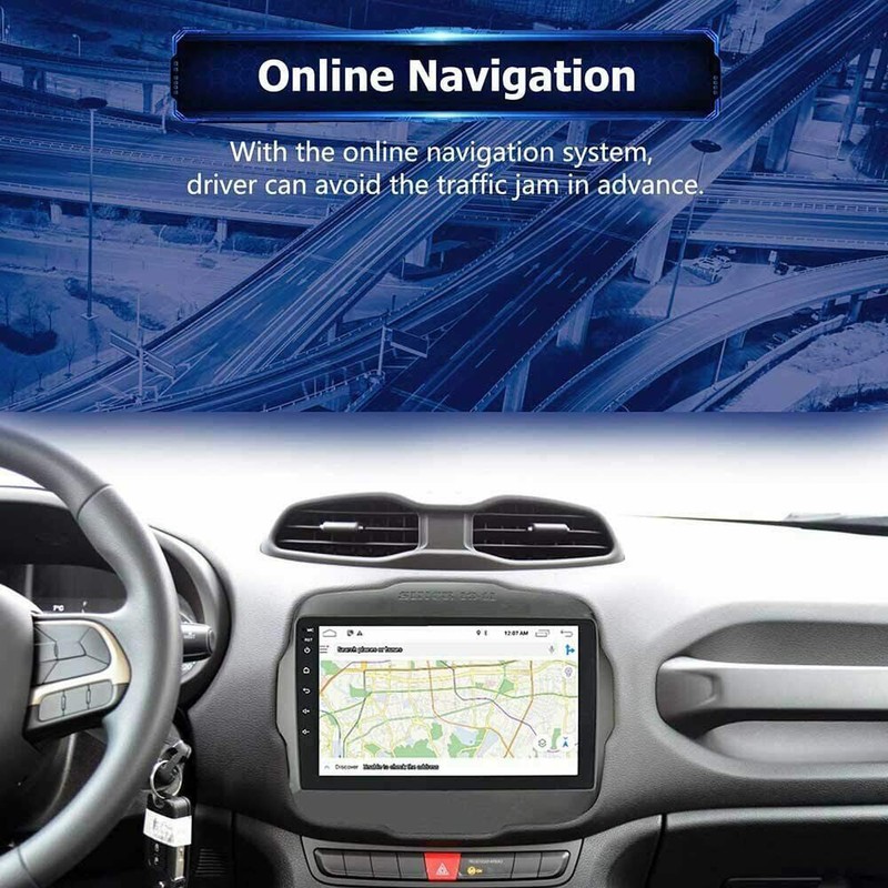 Autoradio Android 9" Stereo Auto Jeep Renegade Comandi Volante Navigatore WIFI - Immagine 1