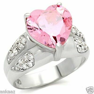 Brilliant 5.0Ct Heart Cubic Zircon CZ AAA Engagement Ring 5