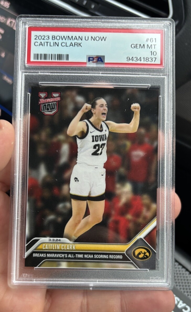 2023 BOWMAN U NOW CAITLIN CLARK RC PSA 10 #61 ALL-TIME NCAA SCORING LEADER *QTY*