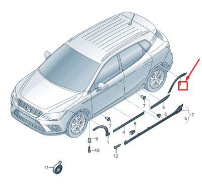 SEAT ARONA KJ Rear Left Wheel Arch Trim 6F98538179B9 NEW GENUINE  