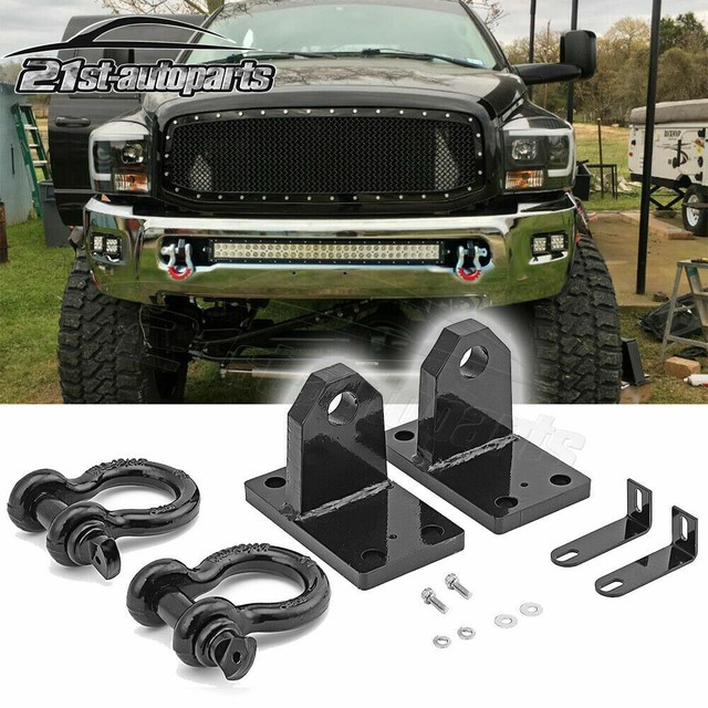 Fit 10UP RAM 2500 3500 4500 Bumper 32" LED Light Bar + Shackle Tow Hook Bracket eBay