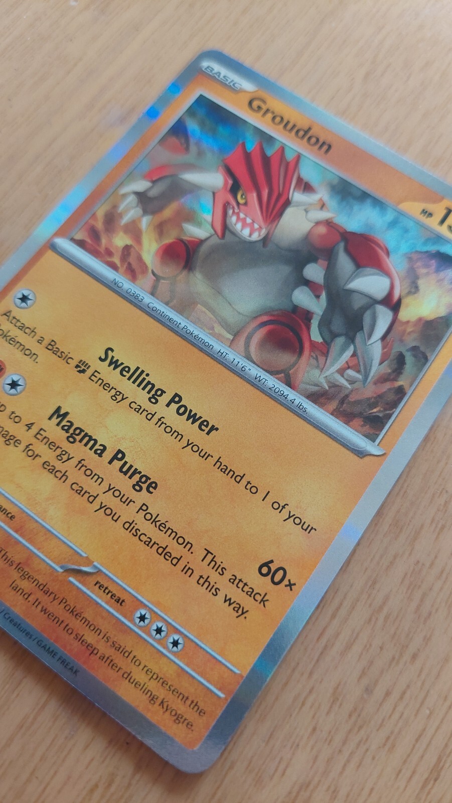 Groudon 93/182 Holographic Pokemon card