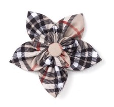 Plaid Dog Flower, Dog Collar flower, Dog Collar Accessory, Cat Flower Pet Flower