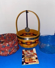 Longaberger 1997 Inaugural Basket Including Liner,Protector & Tie On