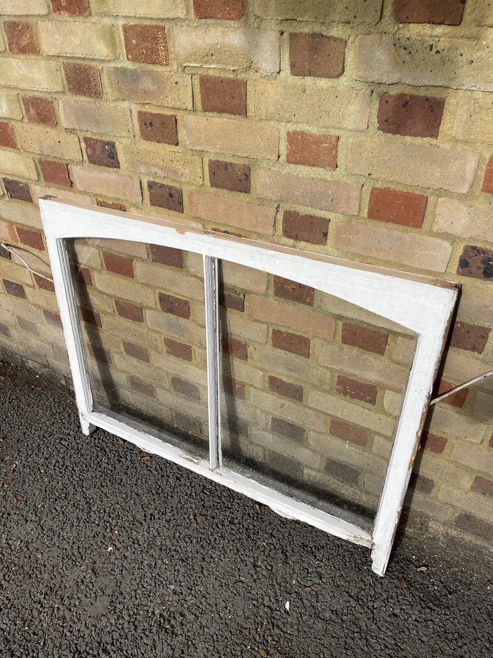 Reclaimed Old Victorian Edwardian Arch Panel Wooden Sash Window 1067 x 830mm - Image 4 of 4