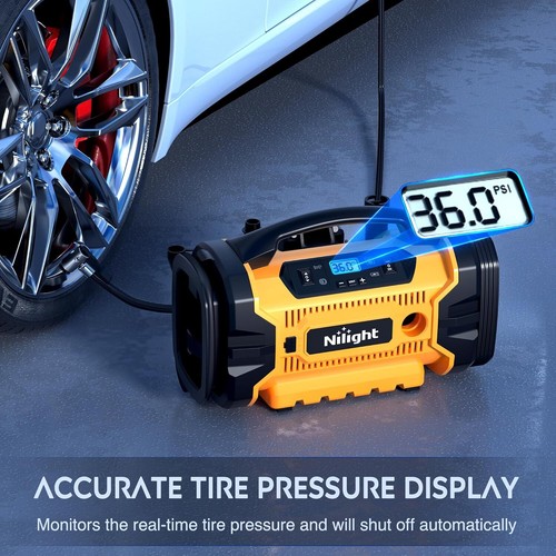 Portable Air Compressor Tire Inflator AC/DC Dual Power Sources Tire Pump 160PSI - Picture 4 of 9