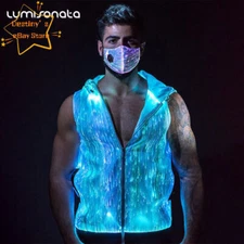 Colorful LED Luminous Vest Baseball DJ Singer Dancer Stage Costume Vest Top 1PC