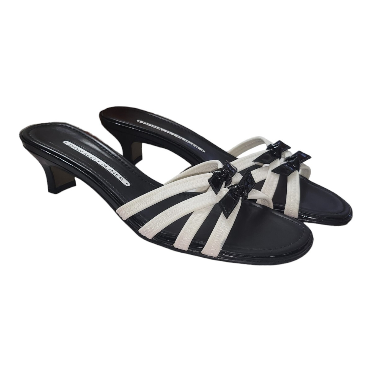 Donald Pliner Black and White Slide Sandals Amazon.com | Donald Pliner EMMALINE-94 5 BLACK | Slides main image 3