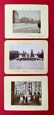 3 x old photo Munich 1903/08 Wittelsbach fountain and town hall (133555