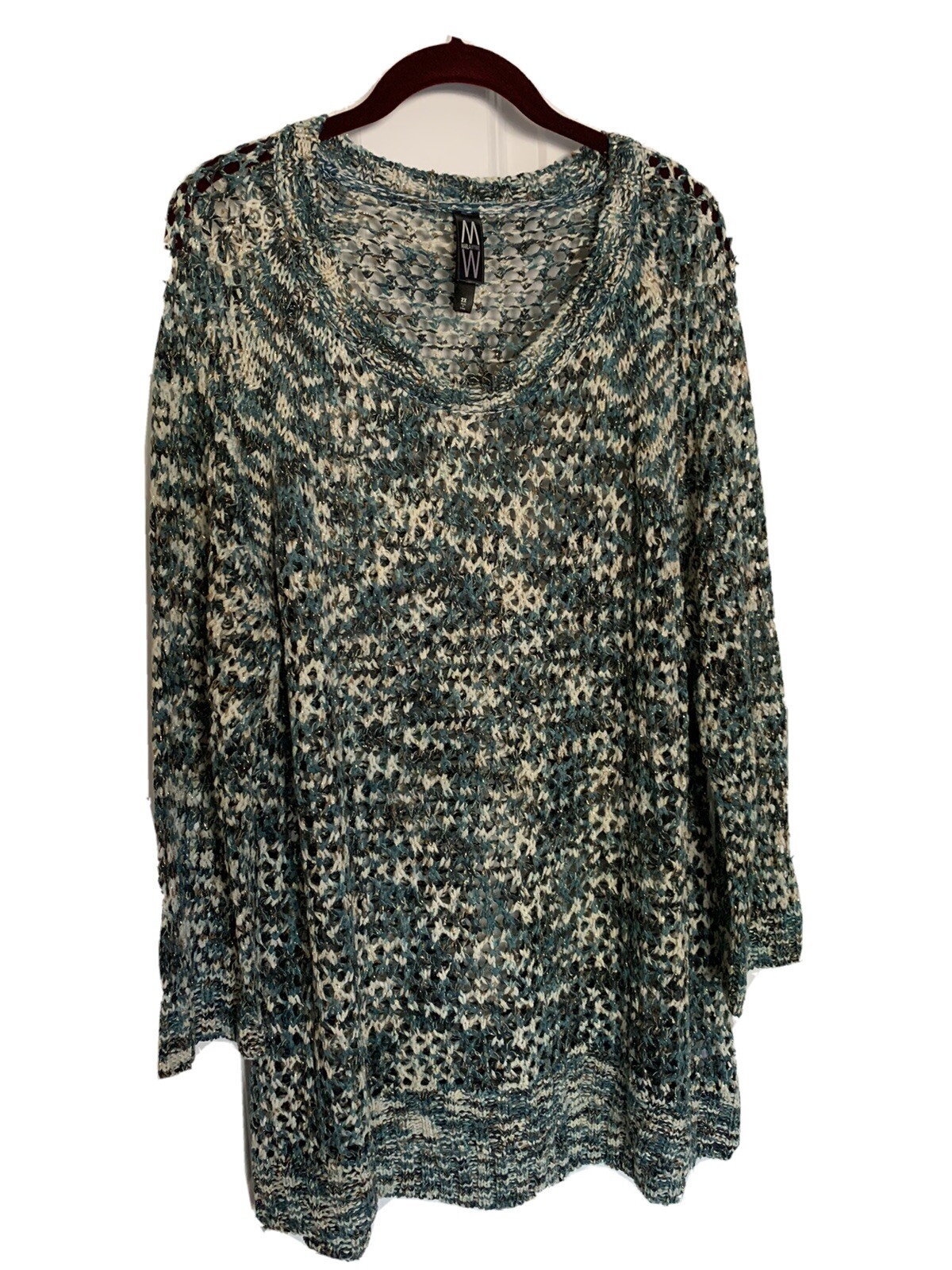 Marla Wynne Sweater Green Teal Beige 