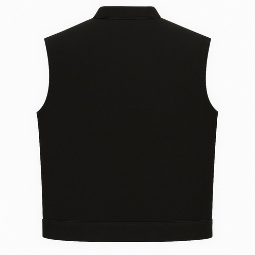 SOA Herren schwarz Denim Motorrad Weste Club verdeckte Tragetasche, Reißverschluss Weste - Bild 2 von 3