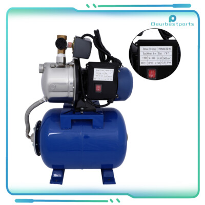 1.6HP Booster System & Pressure Tank Water Jet Shallow Well Garden Pump New