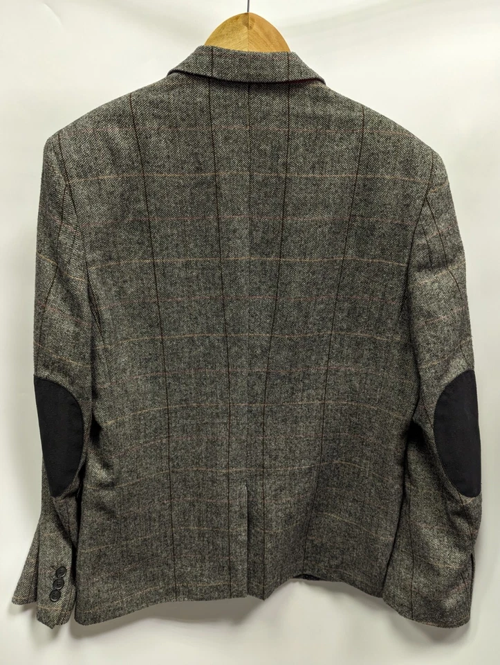 Moss London Slim Fit Tweed Style Blazer Jacket Herringbone Pattern Size 42 - Image 2 of 4