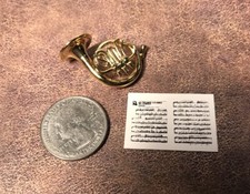 MINIATURE BRASS FRENCH HORN W/ CASE