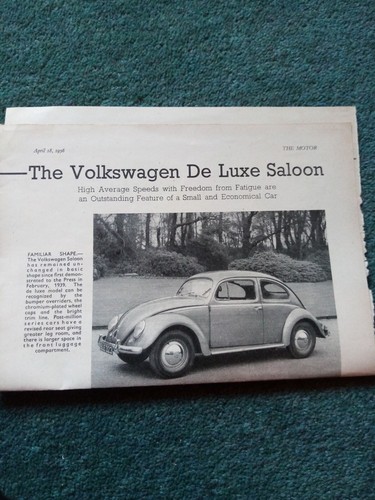 B4e Ephemer 1956 Artikel Kfz Rezension Volkswagen de Luxe Limousine