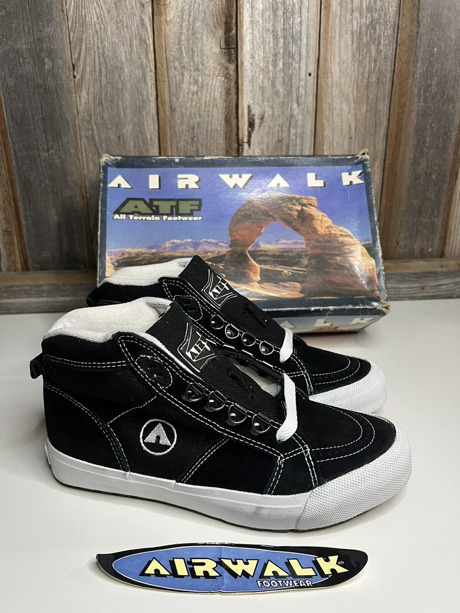 Vintage NOS NIB 90’s Airwalk ATF shoes men SZ Black Yukon High Top NEW  RARE