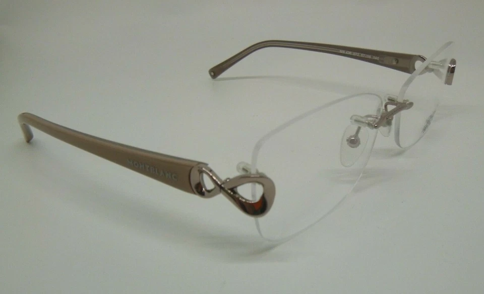 Marco de gafas de metal sin montura Mont Blanc MB 436 bronce 072 57-16-140 RX Foto 3 de 4