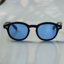 Men black acetate glasses skyblue sunglass womens johnny depp sunglasses SMALL