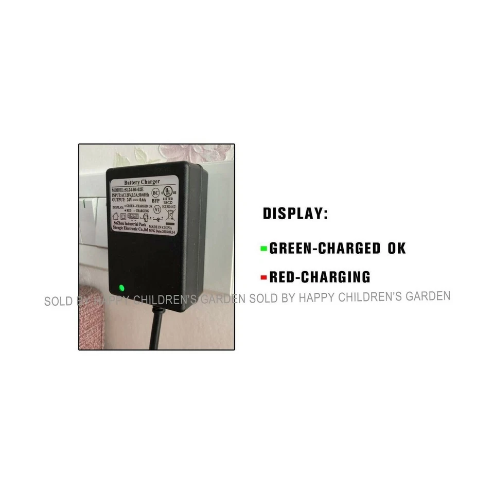 🔥24V B 充电器适用于 Thunder Tank Fom 沃尔玛电源线插头骑玩具🔥 — 第 3/4 张图片