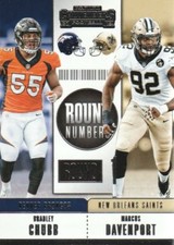 2018 Contenders Football Round Numbers #RNA-CD Bradley Chubb Marcus Davenport