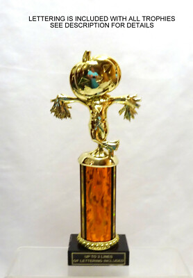   HALLOWEEN TROPHY scarecrow  PUMPKIN COSTUME PARTY AWARD  
