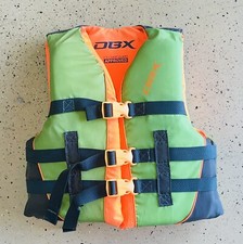 DBX Youth Life Jacket Vest Kids 50-90lbs Orange  Green Coast Guard Approved